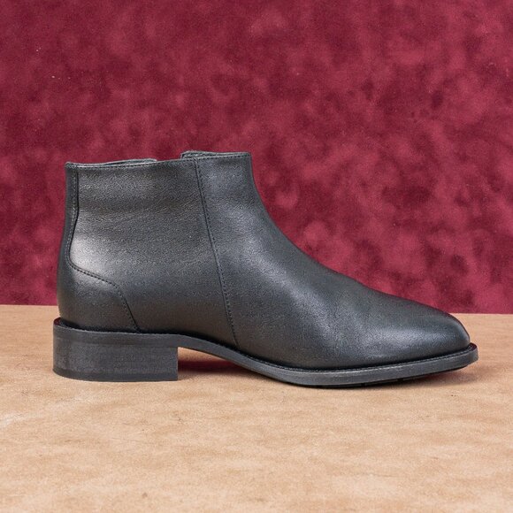 Aquatalia Women Nadie Black Leather Ankle Zip Dressy Office Boots size 7.5 - Picture 4 of 8